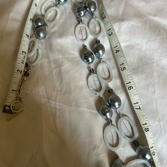 Long Grey Pearl String Necklace - Handmade! - Picture 7 of 15